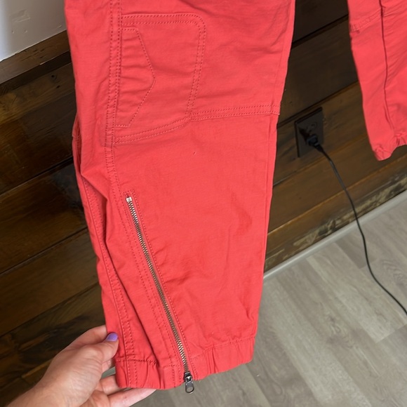 Free People Movement Red Elastic Waist Cargo Pants- M - Picture 3 of 8